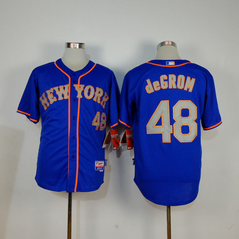 Men New York Mets #48 Degrom Blue MLB Jerseys